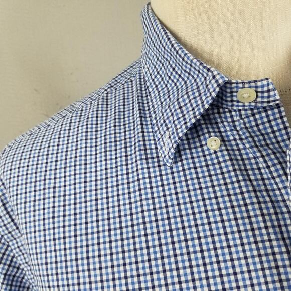 Ralph Lauren Shirt Mens XL Blue White Gingham Check Button Down Short Sleeve - Picture 4 of 14